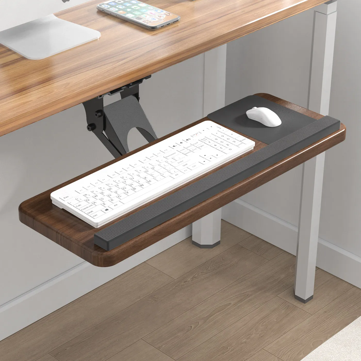 Keyboard Drawer Under - Onderbureaublad voor toetsenbord, verstelbare draaibare uittrekbare