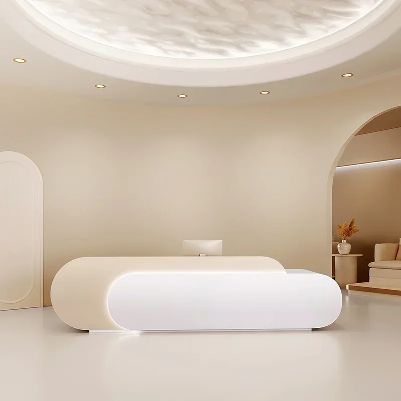 Office Furniture High End - Cream Style Schoonheidssalon Receptiebalies Nagelsalon High-end