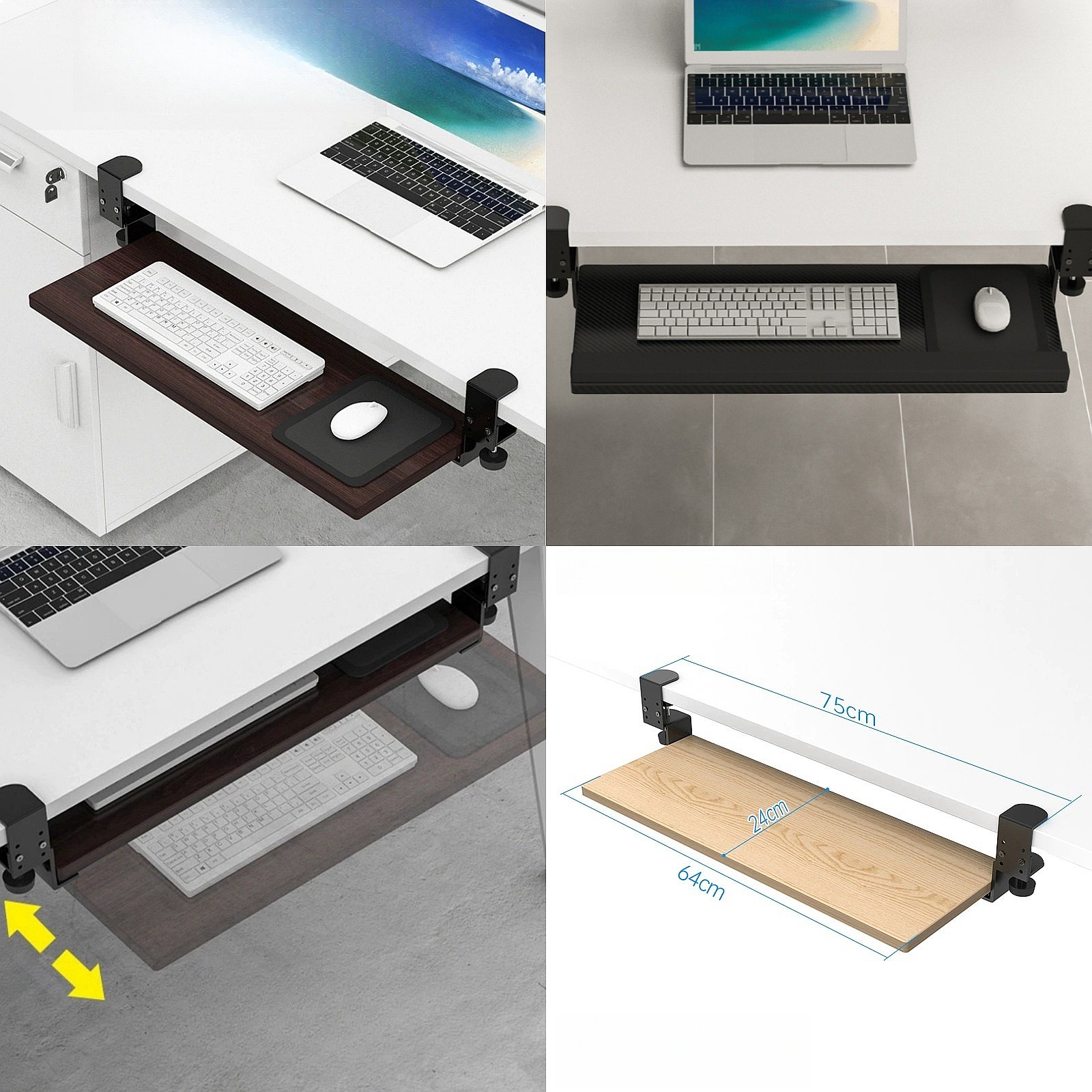 Keyboard Drawer Under - Toetsenbordbeugel onder de tafel Uitschuifbaar onder