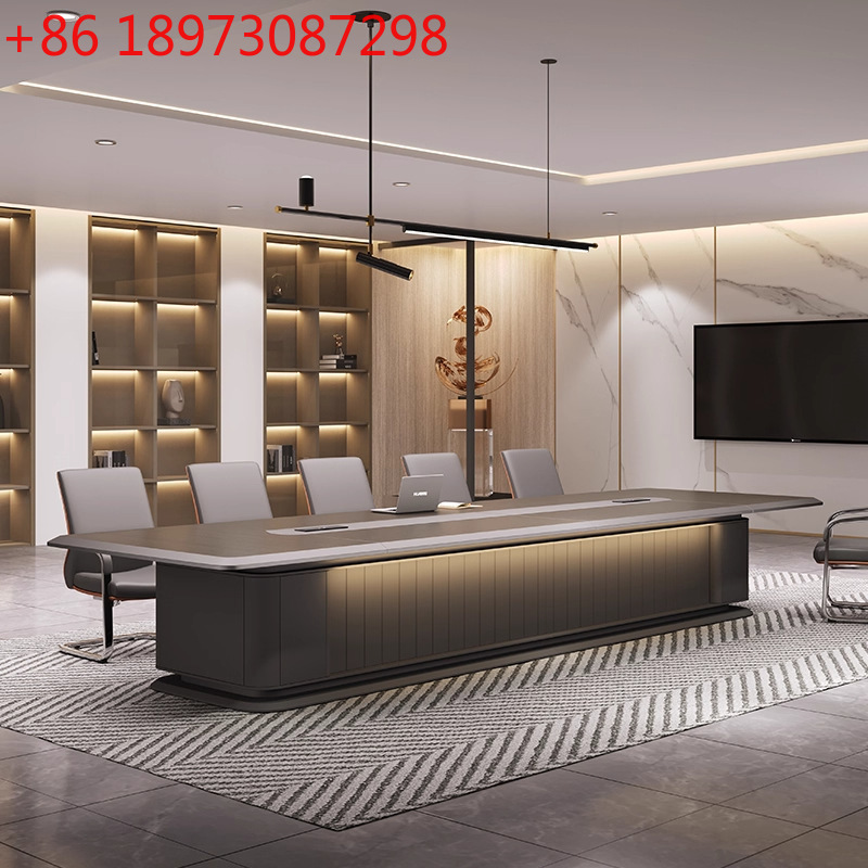 Office Furniture High End - Grote kantoorvergadertafel, eenvoudige moderne onderhandeling, hoogwaardig