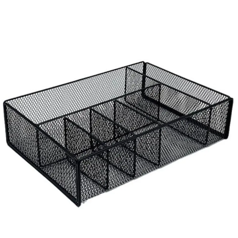 Paper Basket Mesh - Zwarte metalen opbergmand Mesh uitgeholde papieren