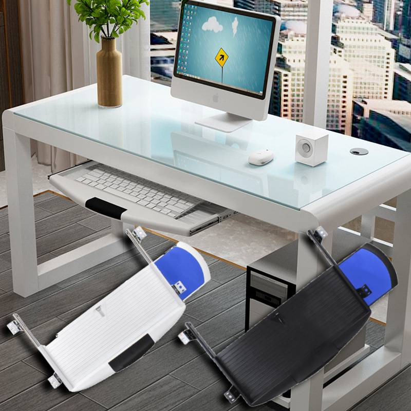 Keyboard Drawer Under - Uitschuifbare computerlade Multifunctionele toetsenbordorganisatoren Uitschuifbare toetsenbordplank