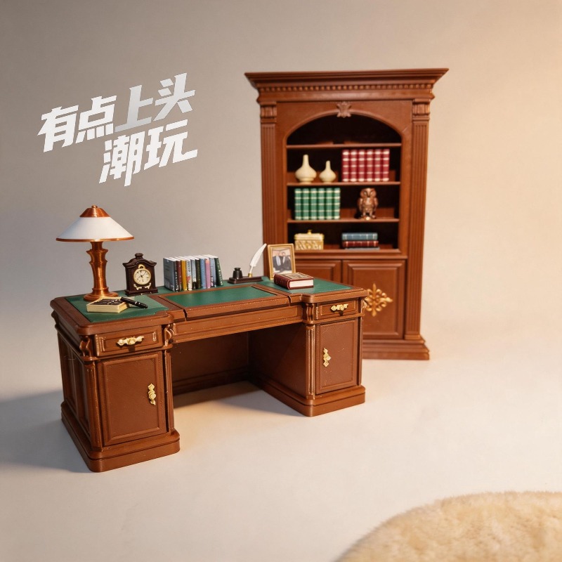 Office Furniture Heaven - Originele 1/12 miniatuur vintage bureaustoelset in