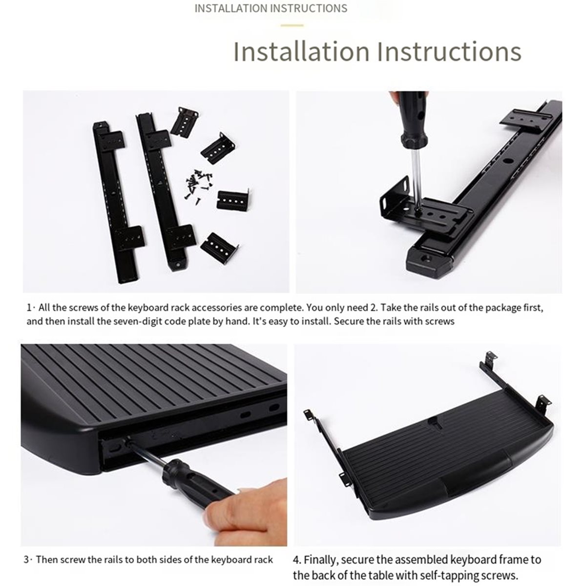 Keyboard Drawer Under - Duty Slide Rail Onder het bureau