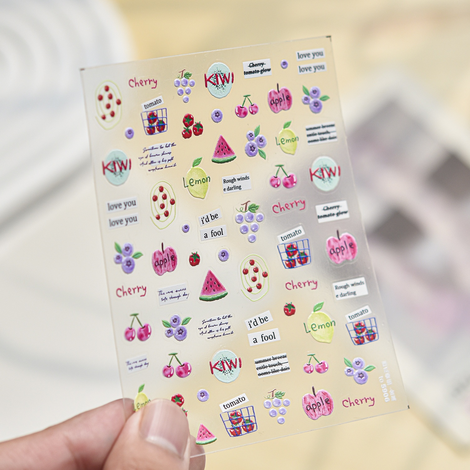 Verse Fruit Nagelstickers 5D P - Paper Basket Mesh recensie en prijs