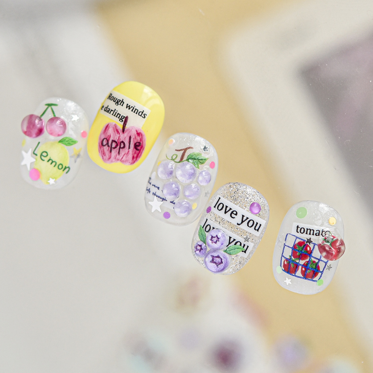 Verse Fruit Nagelstickers 5D P - Paper Basket Mesh recensie en prijs
