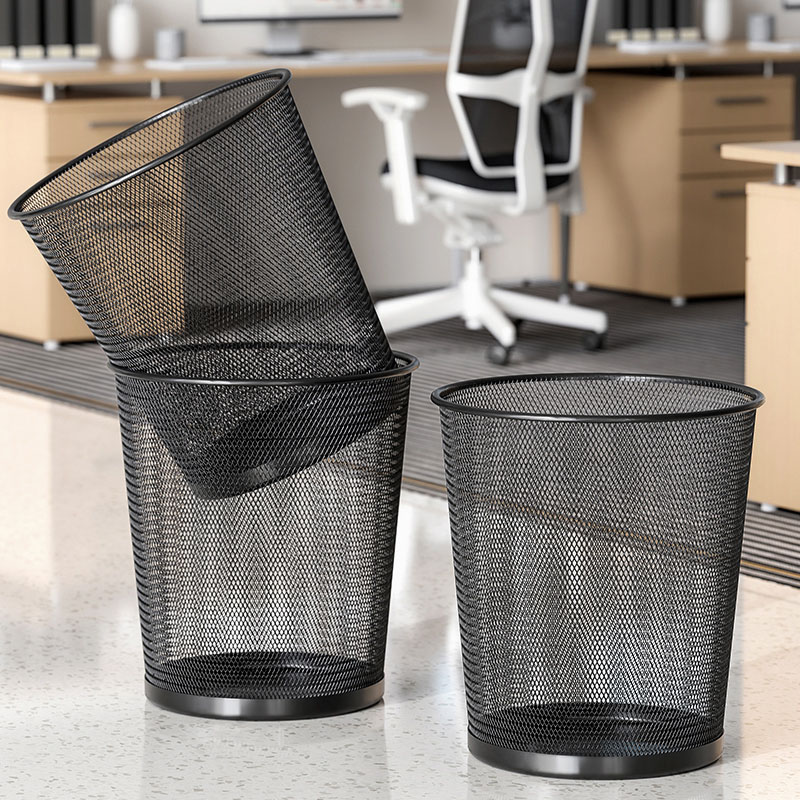 9L grote zwarte metalen prulle - Paper Basket Mesh recensie en prijs
