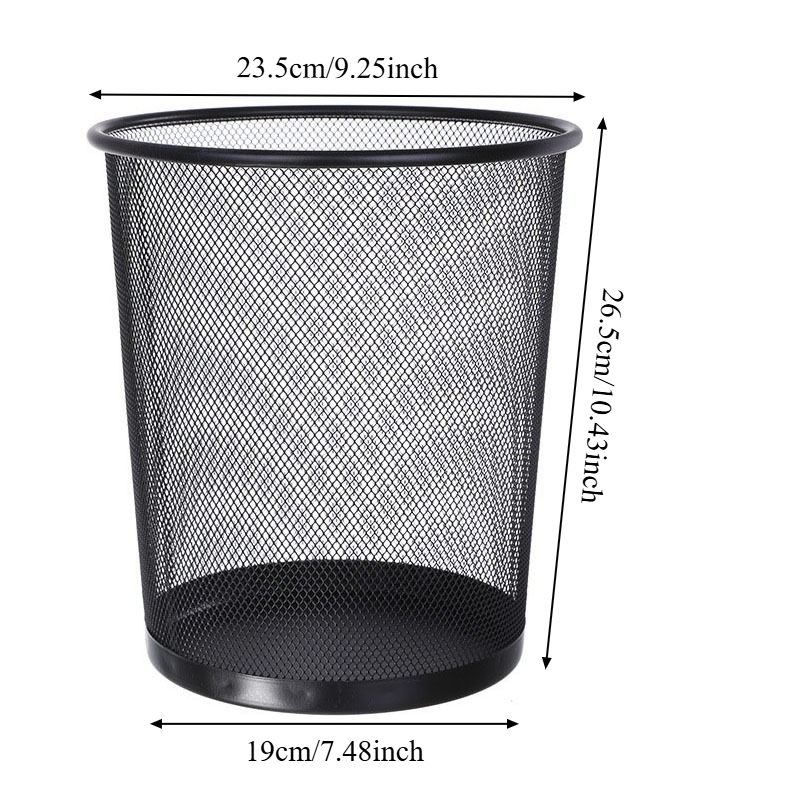 9L grote zwarte metalen prulle - Paper Basket Mesh recensie en prijs
